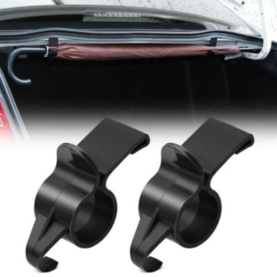 4pcs Universal Black Car Trunk Umbrella Hook Holder Clip Hanger for Vehicle