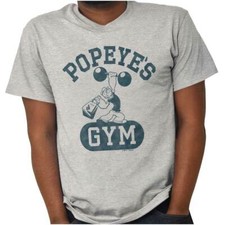 Vintage Cartoon Popeye Workout Gym Cool Gift Womens or Mens Crewneck T Shirt Tee