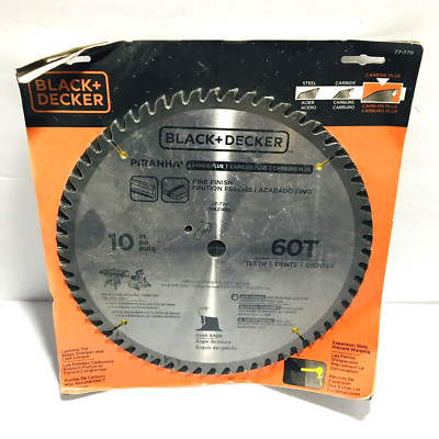 NEW Black & Decker 77-770 Piranha 10-Inch 60 Tooth ATB Saw Blade 5/8-Inch Arbor