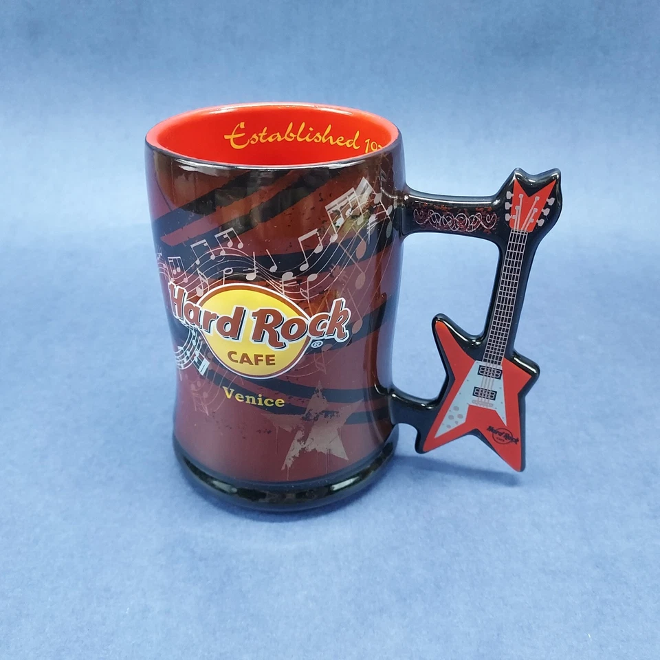 Hard Rock Cafe Venice V Shaped Guitar Handle Coffee Mug Cup Unused Open Box - Image 2 of 4