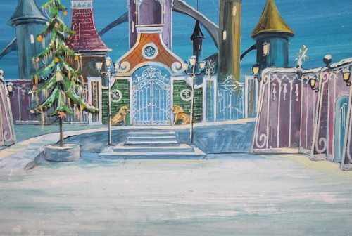 Vintage theatre stage design gouache painting palace - Picture 9 of 12