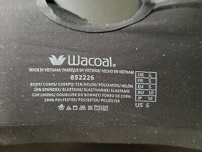 New WACOAL 852226 Black Flawless Comfort Wirefree Bra size S(32D