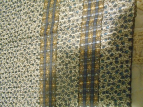 VINTAGE TIKTINER SHEER SCARF ROLL HEM GREY,BLUE,YELLOW AND WHITE 34X34 - Picture 4 of 4
