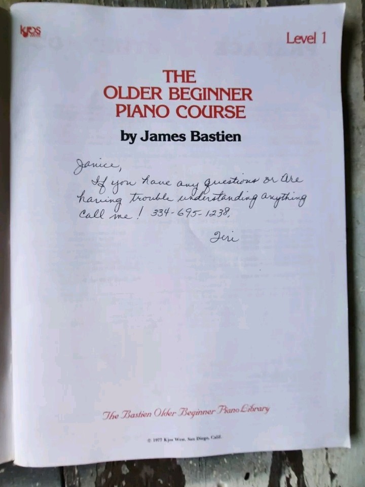The Older Beginner Piano Course By James Bastien Level 1 | eBay