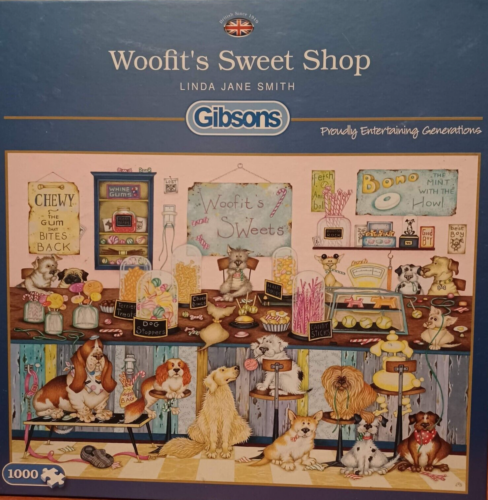 Gibsons - 1000 piece - Woofit's Sweet Shop Linda Jane Smith - jigsaw puzzle NIB - Picture 1 of 2