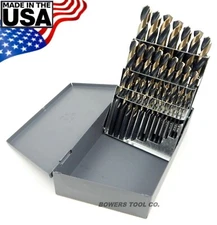 Cle Line 29pc Mechanics Drill Bit Set HI-Molybdenum M7 Black Gold 1/16-1/2 USA