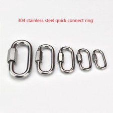 304 Stainless Steel Locking Carabiner Hook Outdoor Quick Connect Ring M3.5-M12