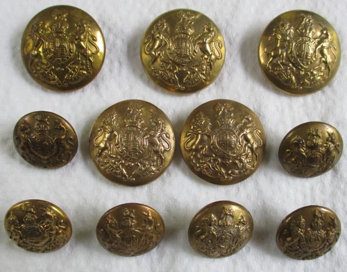 Set of 11x British Army:"GENERAL SERVICE BRASS BUTTONS"(WW1-WW2, Smith & Wright)