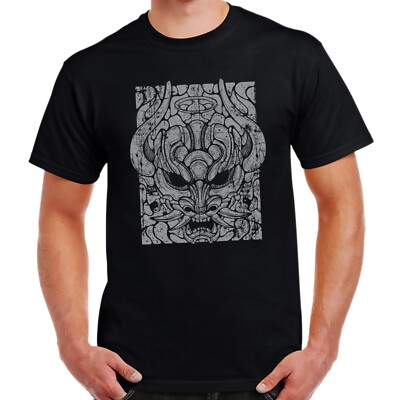 Samurai Oni Maske Distressed Print Geburtstagsgeschenk