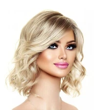 Scarlett Jon Renau Natural Look Smart Lace Wig 12FS8 ROOTED BLOND CUTE STYLE -2