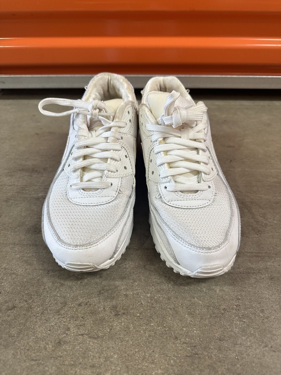 Nike Air Max 90 Shoes Womens Size White Leather Athletic