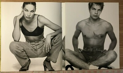 Kate Moss For Calvin Klein Jeans 3 pg. Vintage Print Ad Set Kate Moss For Calvin Klein Jeans 3 pg. Vintage Print Ad Set