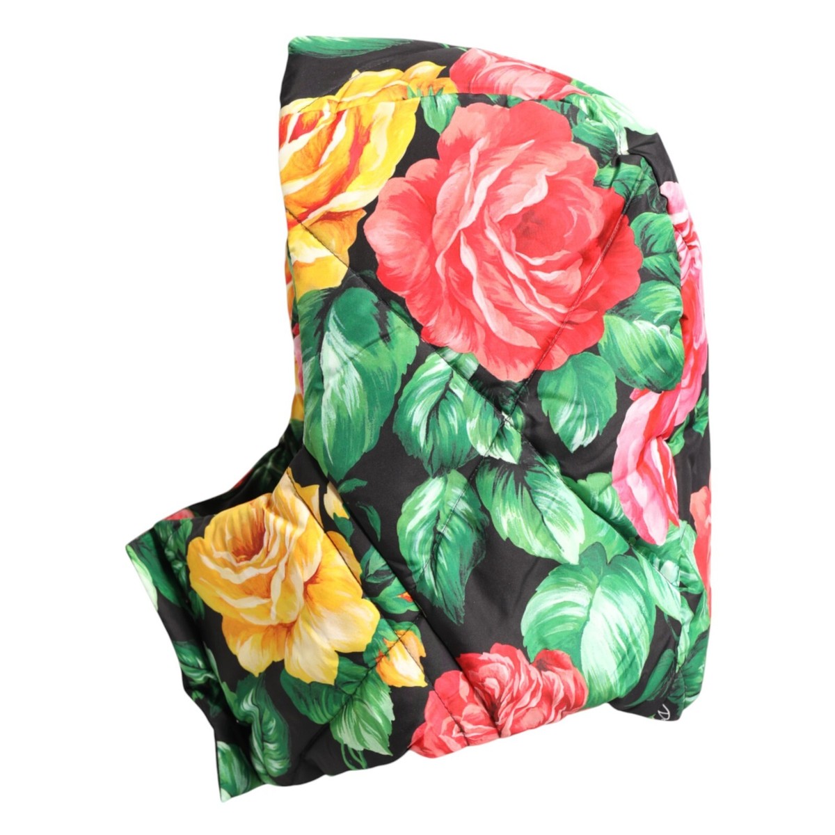 【VIP価格】DOLCE & GABBANA Floral Head Wrap Hat DOLCE & GABBANA Hat Black Floral Print Whole Head Wrap