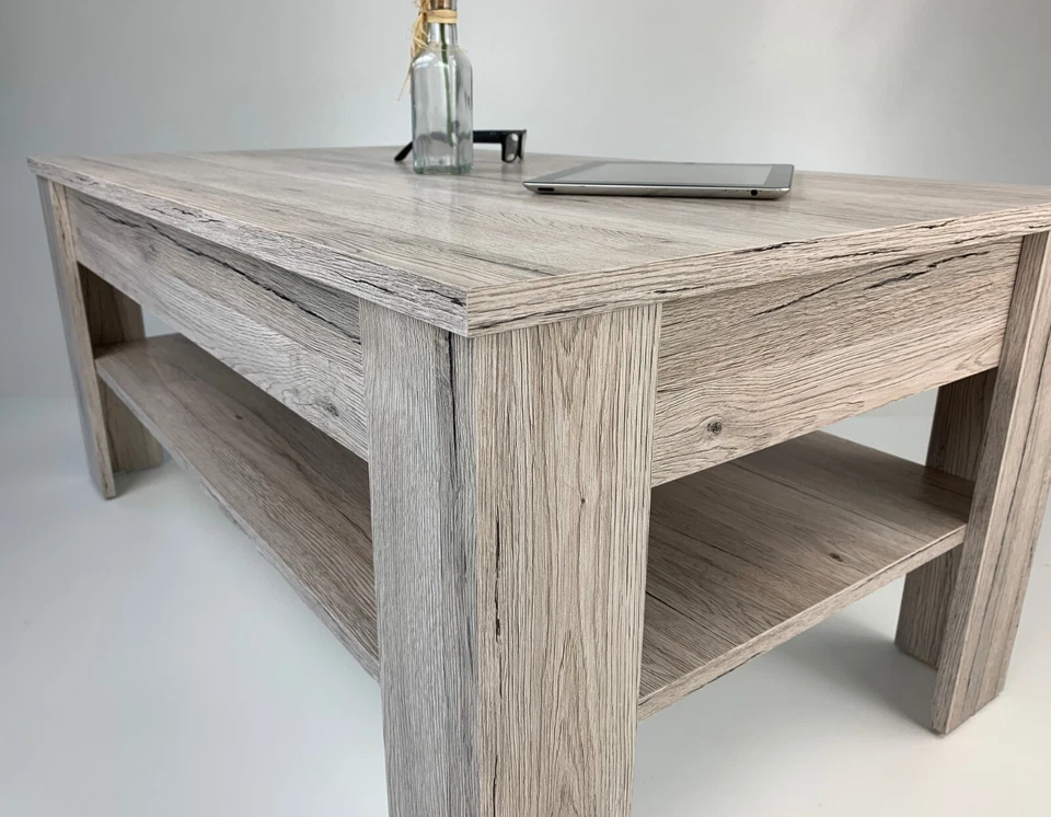 Couchtisch Sofatisch Wohnzimmertisch Ewa 100x54cm Sandeiche Optik Schublade Neu - Bild 3 von 4