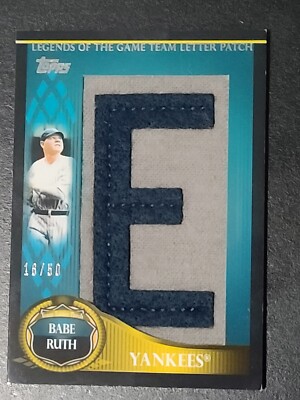 2009 Topps Legends of the Game BABE RUTH (Letter E) Team Patch-HOF-Yankees 16/50
