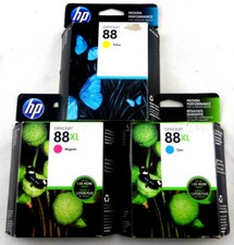 HP 88 Yellow 88XL Cyan Magenta Ink Cartridge Brand New EXPIRED Free Shipping