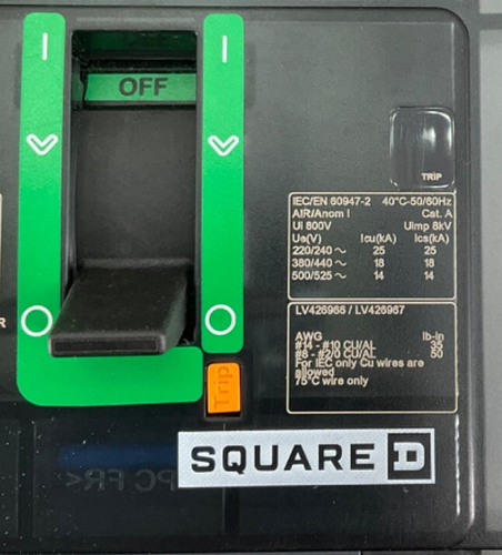 NUOVO SQUARE D BDA36030 ILINE POWERPACT INTERRUTTORE 30A 3P 480V - Foto 4 di 9
