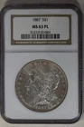 1887  1.00  NGC  MS63 PL     Morgan Silver Dollar, Miss Liberty Head Dollar