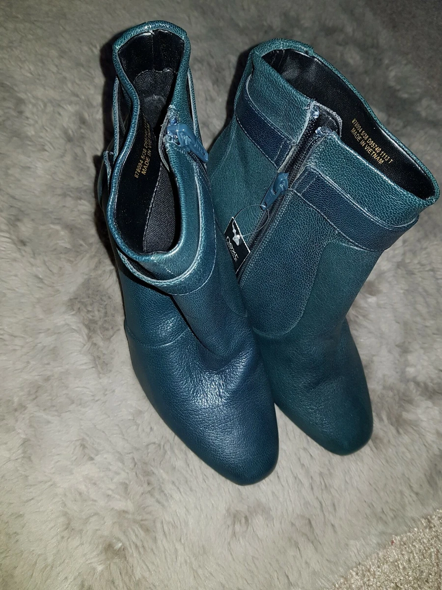 Ladies green leather ankle deals boots