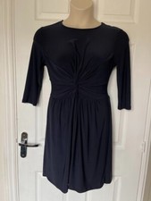 Next Size 14 Navy Twisted Wrap Dress New with Tags