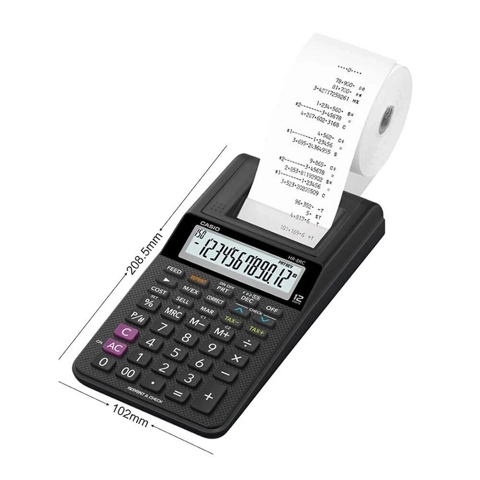 Casio HR-8RC-BK 150 Steps Check & Correct Printing Calculator & Reprint Feature - Image 3 of 4