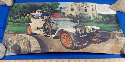 1909 Rolls Royce Silver Ghost Car Antique Auto Poster Sign Litho Art Print