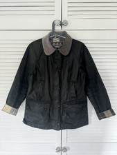 £229 Womens Barbour Beadnell Sage Green Waxed Jacket Size Uk10