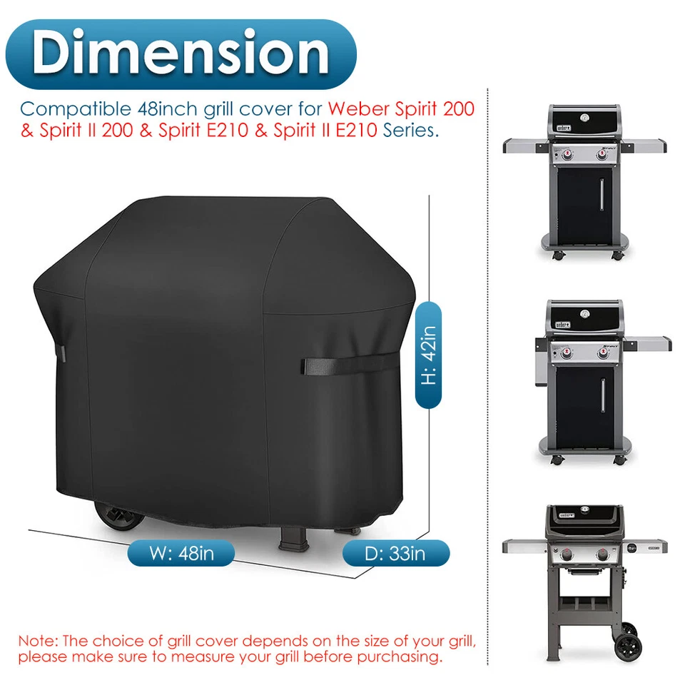 48 Zoll BBQ Gasgrill Abdeckung Wasserdicht für Weber Spirit 200 & Spirit II 200 Serie - Bild 2 von 4
