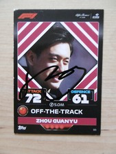 Guanyu Zhou "Alfa Romeo Sauber" autograph signed trading card Topps