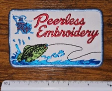 Peerless Embroidery Fishing Boat Fish Brand Company Hat Patch