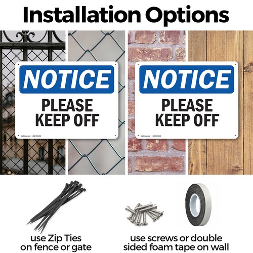 (2er Pack) Please Keep Off OSHA Hinweis Schild Aufkleber Metall Kunststoff - Bild 3 von 21