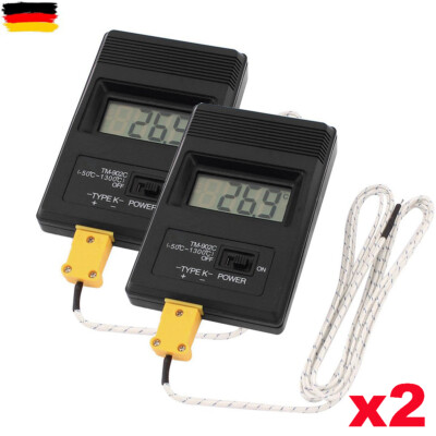 2x TM-902C Digital LCD Temperaturmessgerät K-Typ Thermometer & Pyrometer Fühler