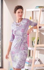 BNWT M&S dress 14 long pastel purple lilac jersey viscose asymmetric knot wrap 