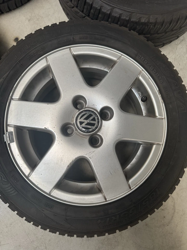 VW Sommer Reifen 4 Stück 14 Zoll Aluminium Felgen Original VW - Bild 4 von 4