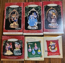Hallmark Keepsake Disney Princess Ornament Lot Of 6 Snow White Cinderella Beauty