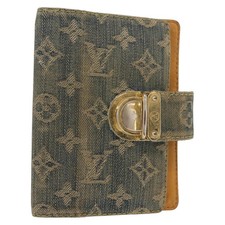 LOUIS VUITTON Monogram Denim Agenda PM Day Planner Cover Blue R20010 Auth 148155