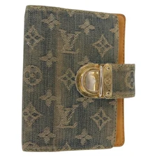 LOUIS VUITTON Monogram Denim Agenda PM Day Planner Cover Blue R20010 Auth 148155