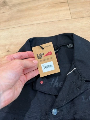 NWT Lee 101 x Indian Motorcycle Rider Jacket Black Selvedge Denim Size M image 3