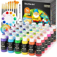 Shuttle Art Outdoor Acrylic Paint Set, 36 Colors 2oz/60ml Waterproof Acrylic ...