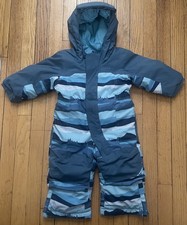 Tuta da neve LL Bean Grow Cuffs bambini 12-18 mesi blu freddo buster sci foderata con cappuccio