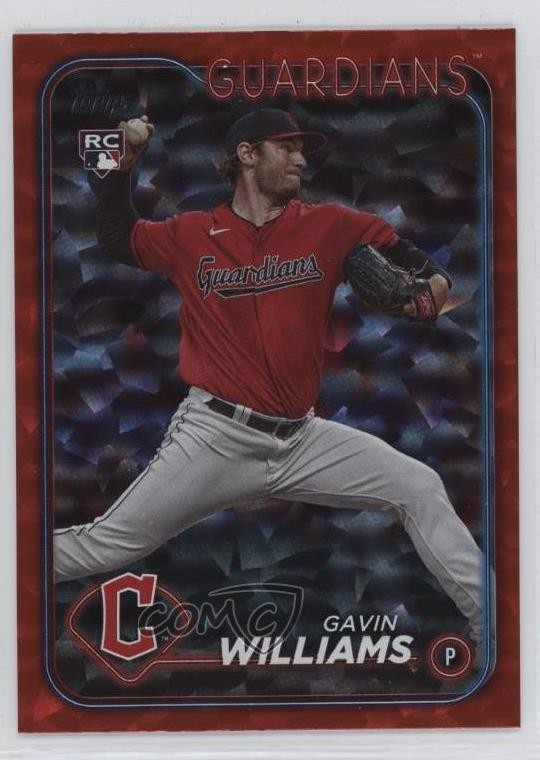 2024 Topps Series 1 Red Crackle Foil 9/199 Gavin Williams #242 Rookie RC 0v0m