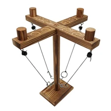 Gelabur Hook and Ring Game, Large Toss Game for Adults, MIDDLE, brown 