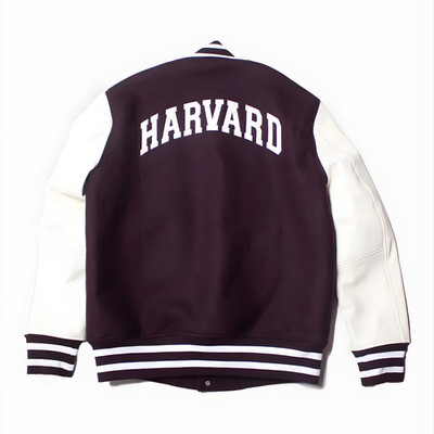 Harvard University Varsity Jacket Wool and Leather Lettermen Jacket Bomber style