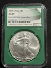 2008 $1 American Silver Eagle NGC MS69 From Mint Sealed Box - Green Label