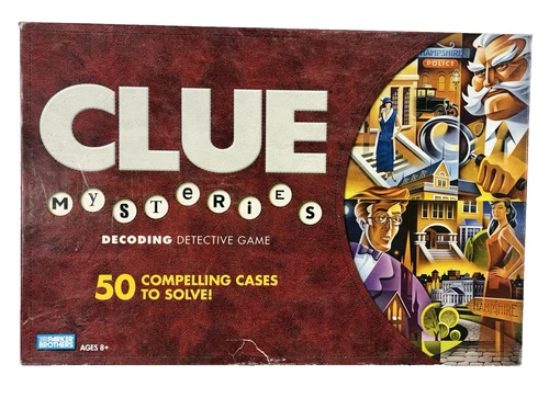 Clue Mysteries Board Game 50 Compelling Mysteries Parker Brothers Vintage 2005