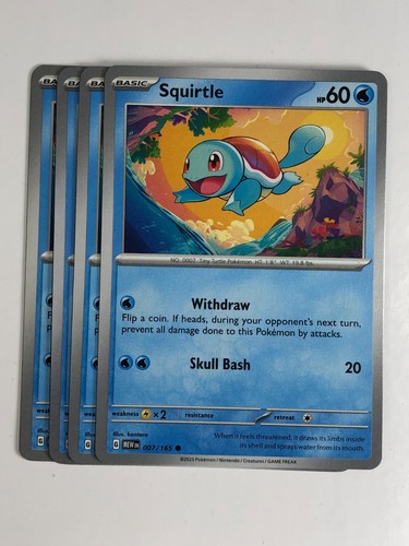 Pokemon TCG 151 4x Playset Squirtle 007/165 Near Mint