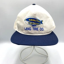 Vtg Goodyear Lang Tire Co.Snapback Hat Cap White Blue