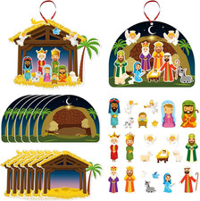 24PCS Christmas Nativity Crafts Stickers Make a Nativity Scene Sticker Religious