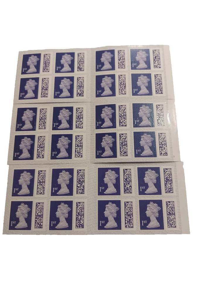 Royal Mail First Class Stamps X 24 with Barcodes Purple Queen Elizabeth II - Image 2 of 3