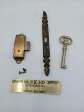 Vintage Howard Miller Grandfather Clock Cabinet Door Lock Parts 